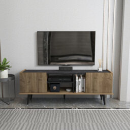 Decorotika Ekvador Modern Tv Stand Tv Unit For Tv's Up To 70 Inches Walnut&bendire - thumbnail 1