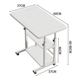 Bedside/office Workstation Height Adjustable Mobile Laptop Desk With Bookshelf - thumbnail 2