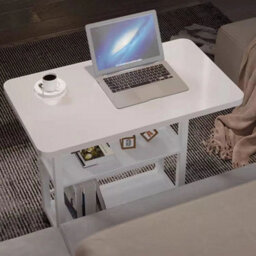 Bedside/office Workstation Height Adjustable Mobile Laptop Desk With Bookshelf - thumbnail 6