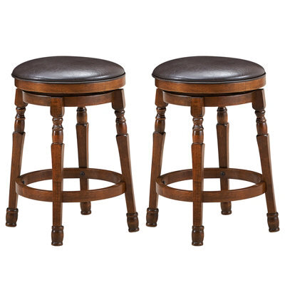 Costway Set Of 2 Bar Stools Kitchen Counter Height Pub Chair 360 Swivel 62Cm Tall - image 1