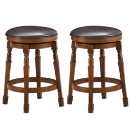 Costway Set Of 2 Bar Stools Kitchen Counter Height Pub Chair 360 Swivel 62Cm Tall - thumbnail 1
