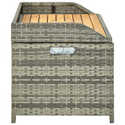 Vidaxl Garden Storage Bench 120 Cm Poly Rattan Grey - thumbnail 4