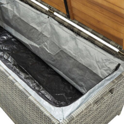 Vidaxl Garden Storage Bench 120 Cm Poly Rattan Grey - thumbnail 7