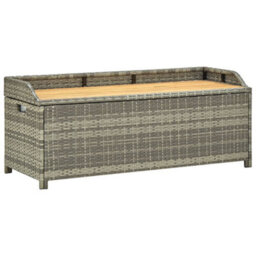 Vidaxl Garden Storage Bench 120 Cm Poly Rattan Grey - thumbnail 1