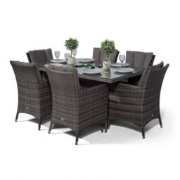 That's Furniture Savannah Rectangle 6 Seat Rattan Dining Set With Ice Bucket Drinks Cooler - Grey - thumbnail 7
