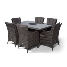 That's Furniture Savannah Rectangle 6 Seat Rattan Dining Set With Ice Bucket Drinks Cooler - Grey - thumbnail 6