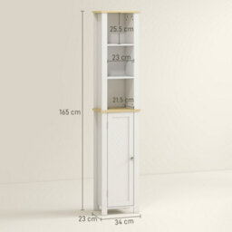 Wyld Haus Nifael Favi Slim Bathroom Storage Cabinet White 34 X 23 X 165 Cm - thumbnail 3