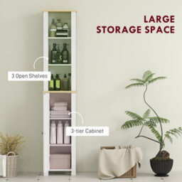 Wyld Haus Nifael Favi Slim Bathroom Storage Cabinet White 34 X 23 X 165 Cm - thumbnail 4