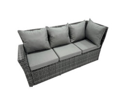 Fimous 10 Seat Poly Rattan Outdoor Patio Oblong Coffee Table Corner Sofa Set With 3 Stool Chair For Garden Backyard - thumbnail 6