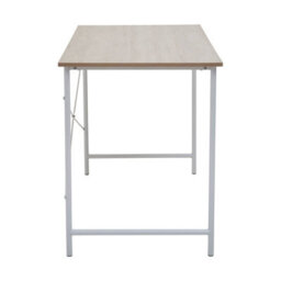 Orsina White Metal Frame Natural Oak Desk,cross Pattern Supported Desk,minimalist Office Table With Ample Space - thumbnail 3