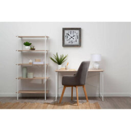 Orsina White Metal Frame Natural Oak Desk,cross Pattern Supported Desk,minimalist Office Table With Ample Space - thumbnail 5