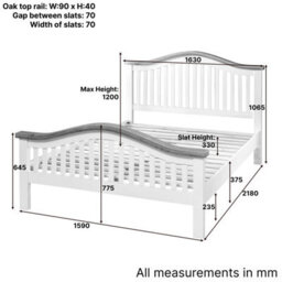 The Furniture Market Cheshire Solid Oak 5Ft King Size Bed With Arch Rail Frame - thumbnail 7
