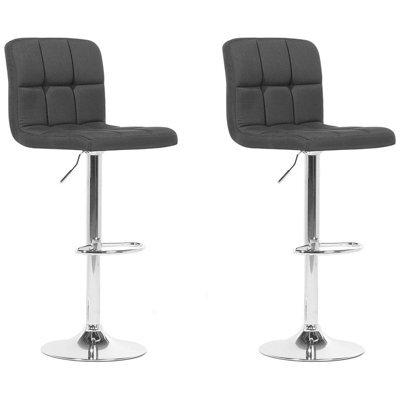 Beliani Set Of 2 Bar Chairs Marion Swivel Black - image 1