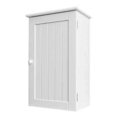 Bathroom Wall Cabinet 1 Door Wall Storage Cabinet Bathroom Organizer Cupboard Drawer Shelf Towel White - image 1