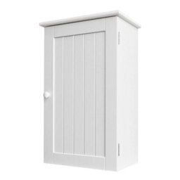 Bathroom Wall Cabinet 1 Door Wall Storage Cabinet Bathroom Organizer Cupboard Drawer Shelf Towel White - thumbnail 1