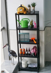 Gr8 Home Black 5 Tier Plastic Shelving Unit Storage Racking Shelves Garage Warehouse Shed - thumbnail 4
