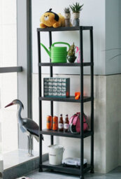 Gr8 Home Black 5 Tier Plastic Shelving Unit Storage Racking Shelves Garage Warehouse Shed - thumbnail 3