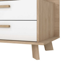 Wyld Haus Hobro Tv Unit In White And Natural Oak With 1 Door And 2 Drawers - thumbnail 9