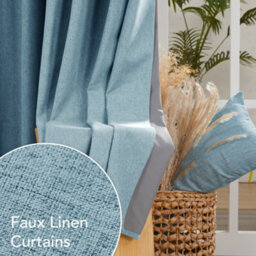 Deconovo Linen Look Window Treatment Thermal Insulated Top Ring With Coating Back Layer 46X90 Inch Blue Grey Set Of 2 - thumbnail 4