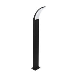 Stylish Ip44 Outdoor Bollard Light With Built-In Led - Black Aluminium 11W - thumbnail 1