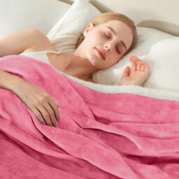 Casabella Sherpa Fleece Blanket - King Size, Blush Pink, 200X240Cm - thumbnail 2