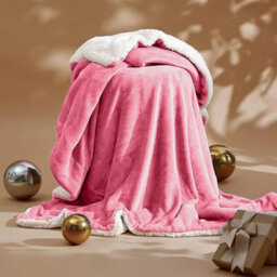 Casabella Sherpa Fleece Blanket - King Size, Blush Pink, 200X240Cm - thumbnail 3