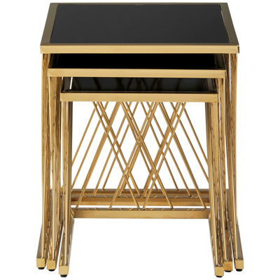 Orsina Verstile Set Of 3 Nesting Tables, Contemporary Design Side Tables, Elegant And Functional Square Tables - image 1