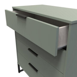 Beijing 4 Drawer Chest Of Drawers In Reed Green (Ready Assembled) - thumbnail 5