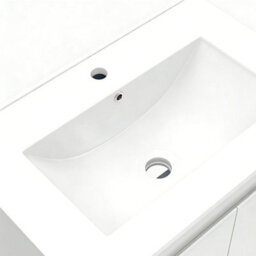 Living And Home Bathroom Mdf Cabinet Bathroom Vanity With Integrated Basin, White - thumbnail 8