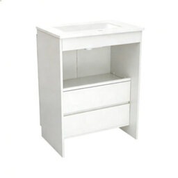 Living And Home Bathroom Mdf Cabinet Bathroom Vanity With Integrated Basin, White - thumbnail 6