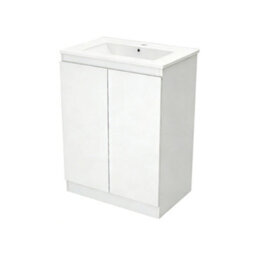 Living And Home Bathroom Mdf Cabinet Bathroom Vanity With Integrated Basin, White - thumbnail 4