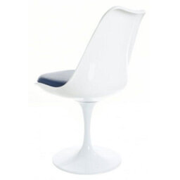 Fusion Living Tulip Set - Marble Large Circular Table And Six Chairs With Pu Cushion Navy - thumbnail 5