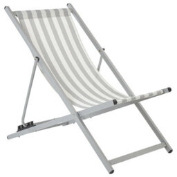 Beliani Folding Deck Chair Locri Ii Metal Light Grey - thumbnail 4