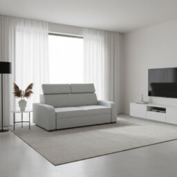 Oslo M3 3 Seater Sofa With Adjustable Headrests No Bed Function Upholstered Modern Freestanding Couch Various Colours Light Grey - thumbnail 1