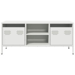 Berkfield Tv Cabinet White 101.5X39X43.5 Cm Cold-Rolled Steel - thumbnail 4
