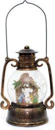 Shatchi 30Cm Large Christmas Musical Led Water Filled Swirling Glitter Lantern Light Nativity Decoration - thumbnail 2