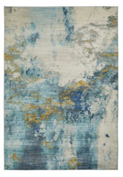 Blue Gold Abstract Polyester Soft Modern Living Room, Bedroomrug - 160Cm X 230Cm - thumbnail 4