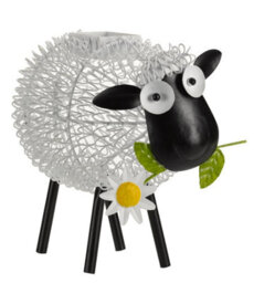 Solar Powered Silhouette Dolly Sheep - Outdoor Garden Handmade Ornament With Scroll Effect Cut Out & Led Light - H21 X W27 X D14Cm - thumbnail 3
