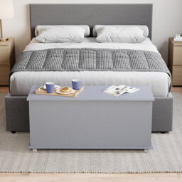 Lassic Vida Designs Leon Storage Ottoman Grey Storage Bench Chest Bedroom Living Room  - thumbnail 6