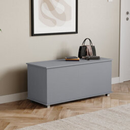 Lassic Vida Designs Leon Storage Ottoman Grey Storage Bench Chest Bedroom Living Room  - thumbnail 7