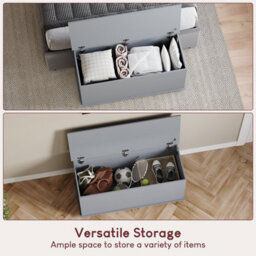 Lassic Vida Designs Leon Storage Ottoman Grey Storage Bench Chest Bedroom Living Room  - thumbnail 2