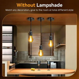 Aigostar Black Chrome Pendant Light Fitting, Compatible With E27 Lamp Holder, Pack Of 2 - thumbnail 4