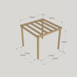 Rutland County Garden Furniture Box Pergola - Wood - L300 X W300 X H270 Cm - Light Green - thumbnail 5