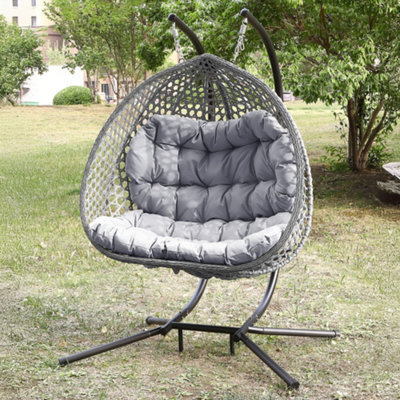 Alston Double Garden Hanging Egg Chair - Light Grey