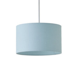 Valuelights Reni Duck Egg Blue Fabric Drum Ceiling Lamp Shade (D)25Cm - thumbnail 2
