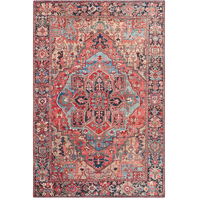 Livabliss Iris-Vintage Red Blue Beige Traditional Boho Living Dining Bedroom Rug 152 X 229 Cm Easy Care, Non Shedding - image 1