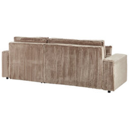 Beliani Corner Sofa Bed 3 Seater Abacka Corduroy Light Brown With Storage Left Hand - thumbnail 8