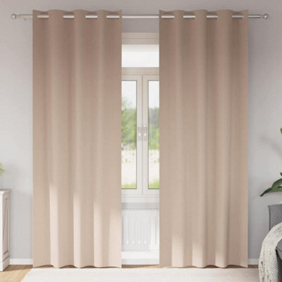 Walplus Curtains With Curtains 2 Pcs Taupe Polyester - image 1