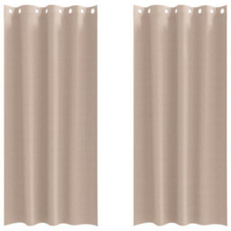Walplus Curtains With Curtains 2 Pcs Taupe Polyester - thumbnail 2