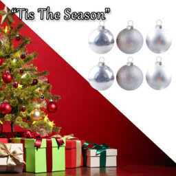 Christmas Bauble Decoration Hanging Tree Ornament X 6 10Cm Silver - thumbnail 6